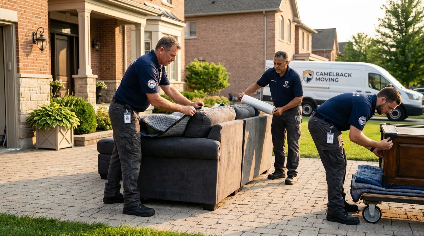 Large estate moving crew wrapping furniture in Flowood, MS